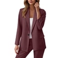 thumbnail image 1 of Womens Blazer Pant Suit Set Plus Size Office Outfits Open Front Blazer Straight Pants 2 Piece Business Casual Sets, XXL, 1 of 7