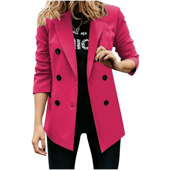 Womens Blazer Plus Size Womens Coats Women Thin Button Long Sleeve Tops Blouse Shirt Spring Models Solid Small Suit Top