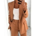 thumbnail image 1 of Womens Blazer Sets Holiday Usmixi Business Blazer Jacket Sets for Women Plus Size Casual Solid Long Sleeve Lapel Coats and High Waist Suits Pant Set Ladies Blazer 2 Piece Outfit Up to 65% off, 1 of 6