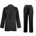 thumbnail image 1 of Womens Blazer Sets Usmixi Womens 2 Pieces Blazer Coat Set Plus Size Business Lapel Long Sleeve Suit Jacket and Long Pant Sets Casual Solid Pocket Blazer Lounge Sets, 1 of 6