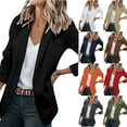 thumbnail image 1 of Womens Blazer Suit Open Front Cardigan Long Sleeve Blazer Jacket with Pockets Casual Solid Black Blazers Ladies Wedding Guest Elegant Outfit Business Office Work Blazer, 1 of 7
