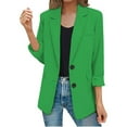 thumbnail image 1 of Womens Blazer, Yigetop Womens Casual Jacket Pockets Long Sleeve Open Front Button Work Lapel Button Jacket Oversized Blazers for Women Green1 3XL, 1 of 9