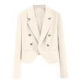 thumbnail image 1 of Womens Blazers For Work Casual Sevevn Women's Long Sleeve Turndown Collar Solid Colour Regular Suit Jacket, 1 of 3
