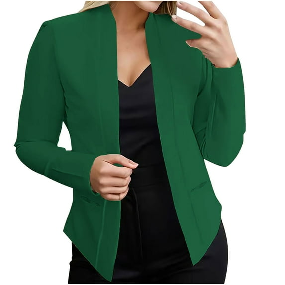 Womens Blazers For Work Casual Sevevn Womens Casual Solid Color Suit Jacket With Pockets Blazer Top