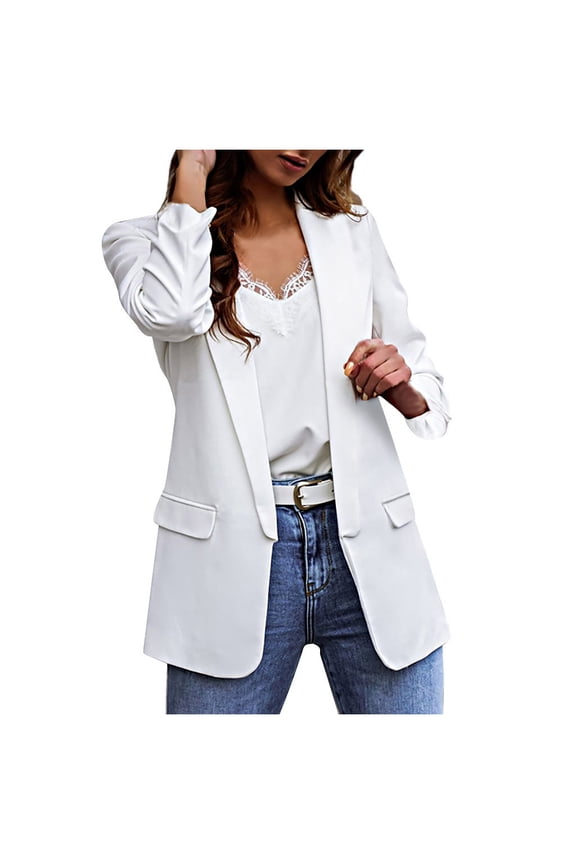 Womens Blazers For Work Casual Sevevn Womens Fashion Turn Down Collar Long Sleeve Casual Coat Suit Jacket