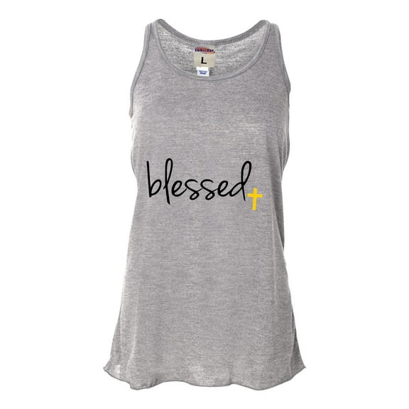 Womens Blessed Christian Humble Flowy Racerback Tank Top T-Shirt
