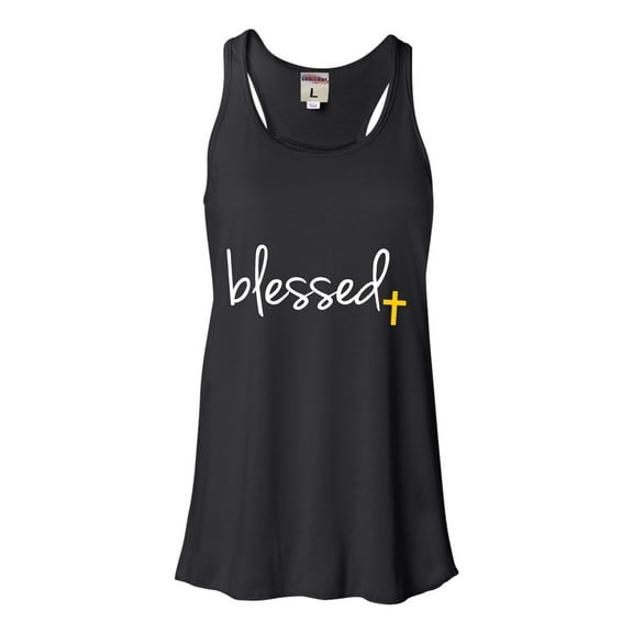 Womens Blessed Christian Humble Flowy Racerback Tank Top T-Shirt