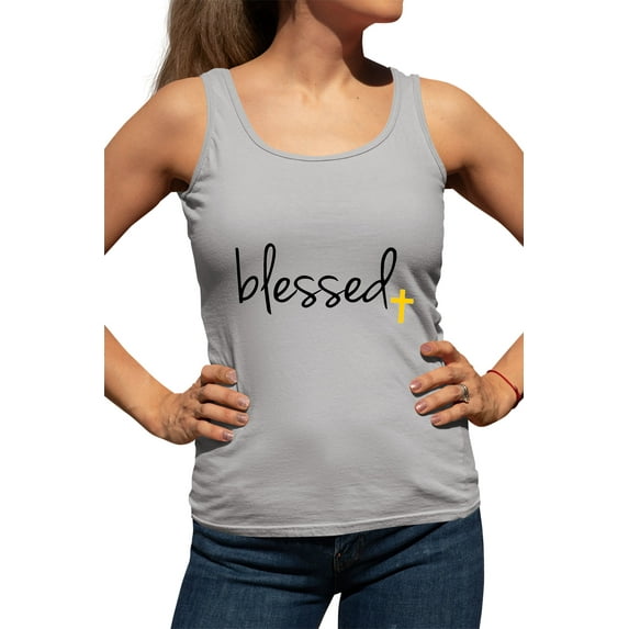 Womens Blessed Christian Humble Racerback Tank Top T-Shirt