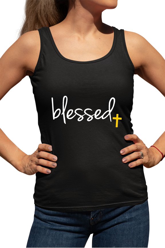 Womens Blessed Christian Humble Racerback Tank Top T-Shirt