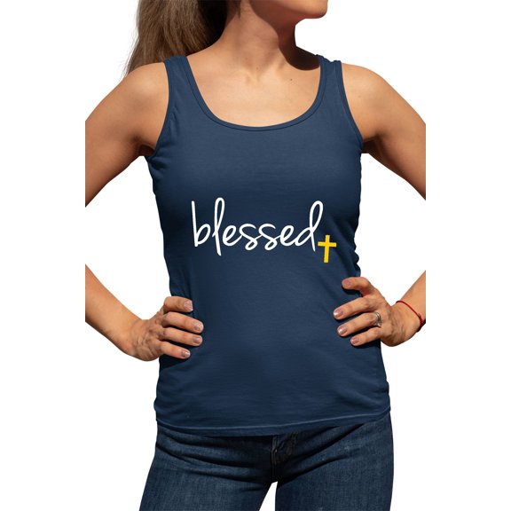 Womens Blessed Christian Humble Racerback Tank Top T-Shirt