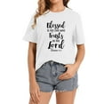 thumbnail image 1 of Womens Blessed Is The One Who Trusts In The Lord Bible Jeremiah God T-Shirt Black, 1 of 3