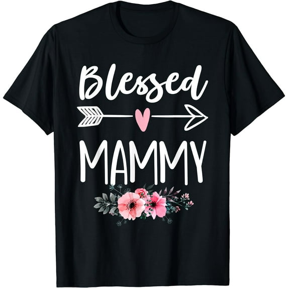 Womens Blessed Mammy Floral Mother's Day Gift T-Shirt