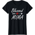 thumbnail image 1 of Womens Blessed Mima With Heart Arrow Grandma Mothers day T-Shirt, 1 of 4