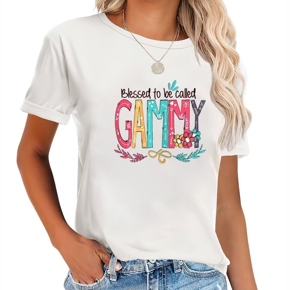 Womens Blessed To Be Called Gammy Colorful Gifts-Grandma Tee T-Shirt