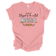 thumbnail image 1 of Womens Blessed To Be Floral Whimsical Mother's Day Ladies Pink Short Sleeve T-Shirt-Mama-X-Large, 1 of 1
