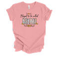 thumbnail image 1 of Womens Blessed To Be Floral Whimsical Mother's Day Ladies Pink Short Sleeve T-Shirt-Mimi-Large, 1 of 1