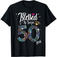 thumbnail image 1 of Womens Blessed by God for 50 Years 50th Birthday Anniversary T-Shirt, 1 of 6