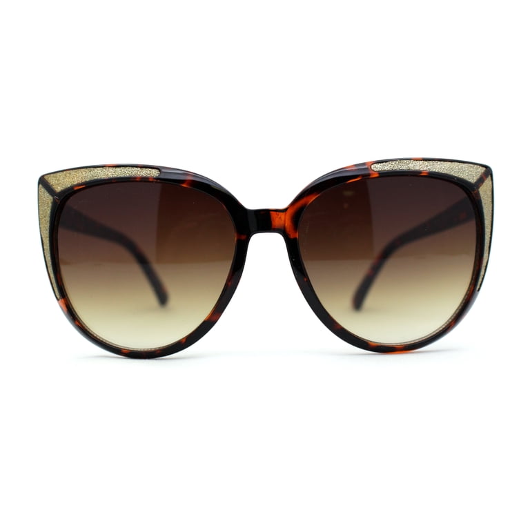 Womens Bling Glitter Retro Oversize Cat Eye Sunglasses  display picture 2