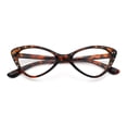 thumbnail image 1 of Womens Bling Rhinestone Gothic Cat Eye Clear Lens Plastic Fashion Eyeglasses Tortoise, 1 of 8