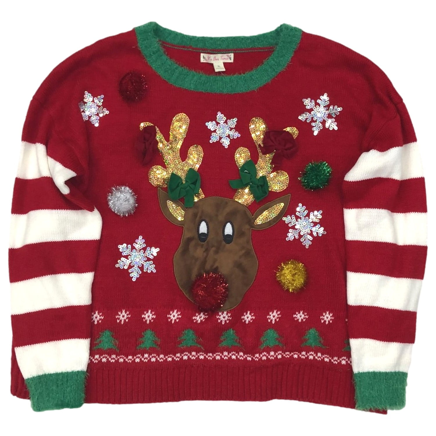 Sequin reindeer sweater new arrivals