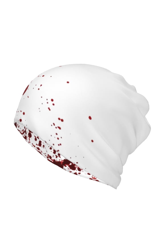Womens Blood Splatter Slouchy Beanie Cap Headwear Hat Turban