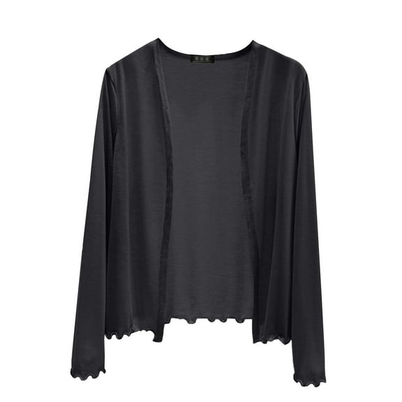 Womens Blouse Thin Long Sleeve Summer Sun Protection Loose Cardigan Trendy Tops