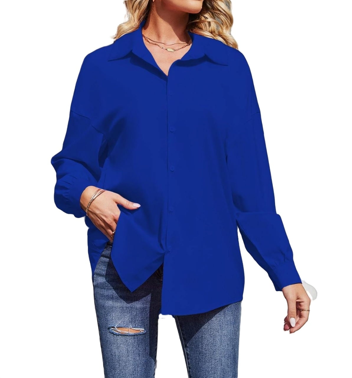 Royal blue sales dressy blouse