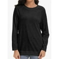 thumbnail image 1 of Womens Blouse Tops Loose Crew Neck Long Sleeve Casual T-Shirts, 1 of 6