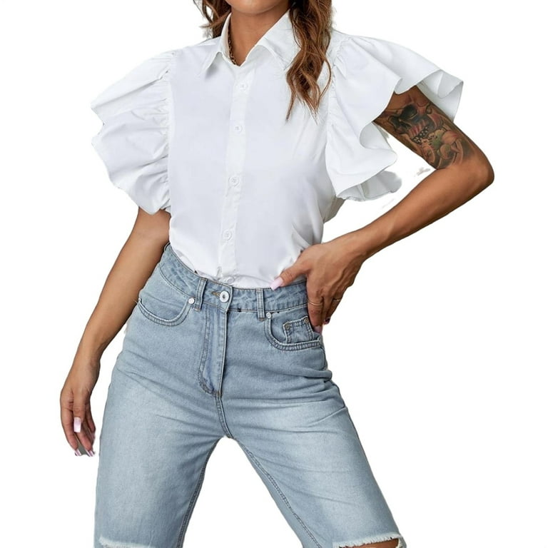 Walmart ruffle sales shirt