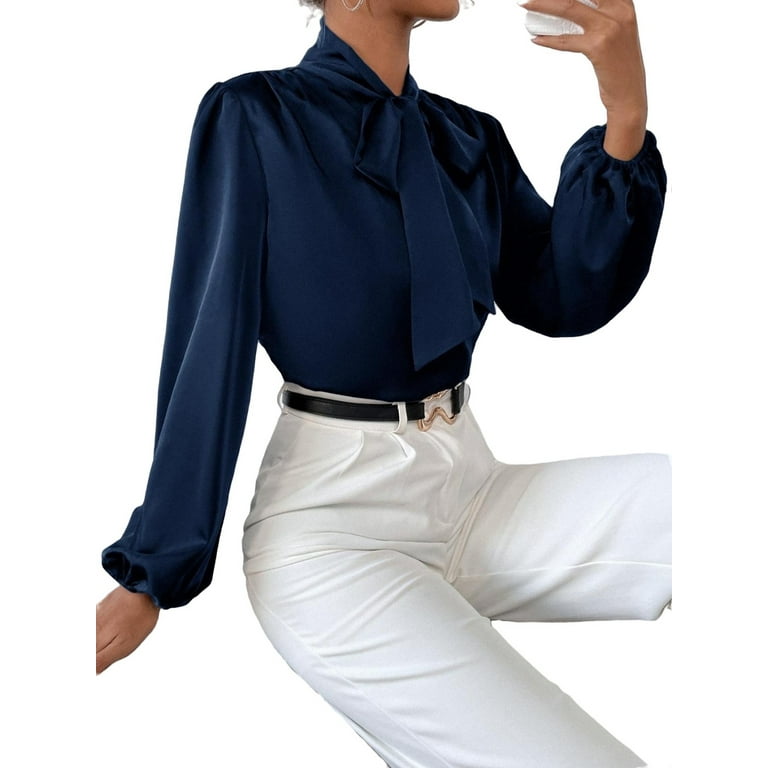 Navy blue 2025 dress blouse