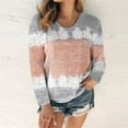 thumbnail image 1 of Womens Blouse,Women's Color Block Tie-Dye Patchwork Crew-Neck T-Shirt Casual Tee Tops（S-5XL）, 1 of 3