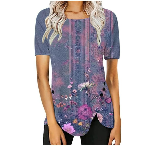 Womens Blouses And Tops Dressy Tummy Coverage Workout Tops for Women Loose Summer Tops for Women 2025 Trendy Fashion Casual Women Clothing Tops