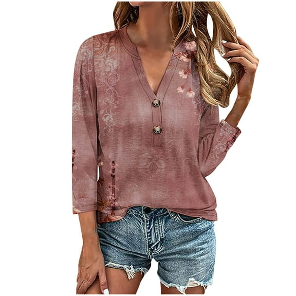 Womens Blouses And Tops Dressy for Dinner Date Slim Fit Graphic Tees Womens Tops Dressy Casual V Neck Short Sleeve Generic Womens Tops