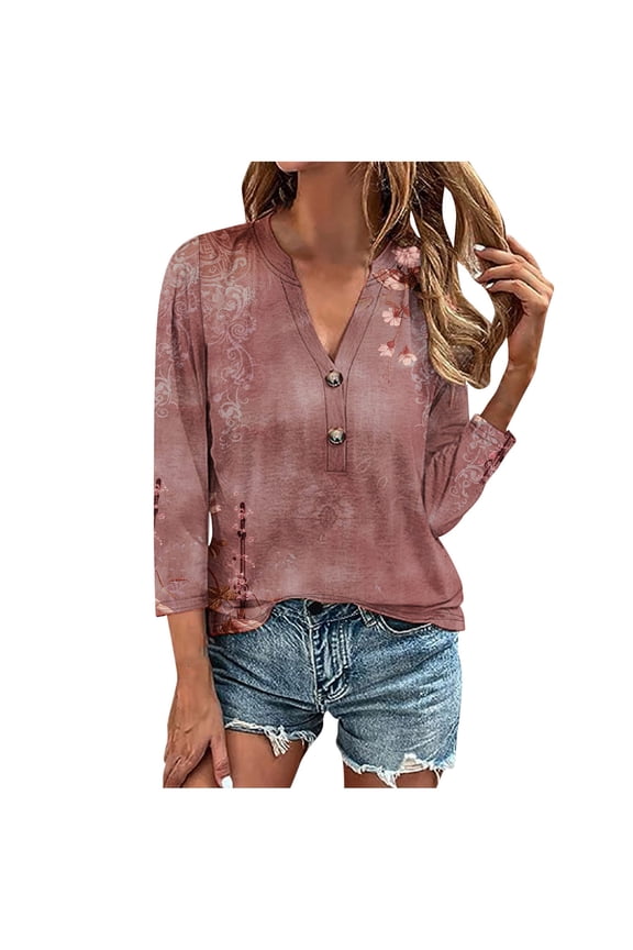 Womens Blouses And Tops Dressy for Dinner Date Slim Fit Graphic Tees Womens Tops Dressy Casual V Neck Short Sleeve Generic Womens Tops
