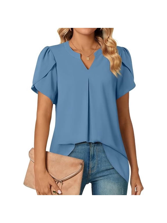 Young adult fashion Womens Blouses And Tops Women Clothing Tops Women Short Sleeve Tops Cotton Try Before You Buy Womens Clothing Orders
