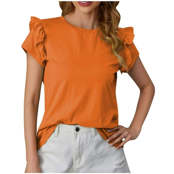 Womens Blouses Casual Plus Size Women Outfits Sets Tummy Control Womens Summer Tops Casual Short Sleeve Tunic Tops for Women 3Xl