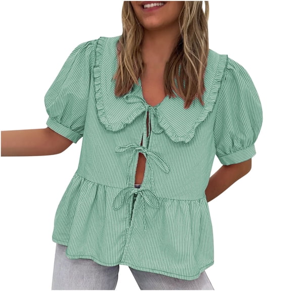 Womens Blouses Casual Summer Button Down Shirts Green Cute Summer Crop Tops for Women Workout Tank Tops for Women Loose