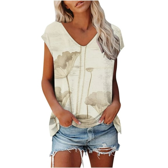 Womens Blouses Casual Summer Summer Clothes for Women 2025 Vacation Plus Size White Summer Tops for Women Short Sleeve Solid Color Tshirts
