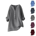 thumbnail image 1 of Womens Blouses – Chiffon for Women with Puff Sleeve Elegant Dressy Tops Wedding Guest or Evening Party Trendy Casual Long Button Up Collar Shirts For Loose Fit Blouse, 1 of 3