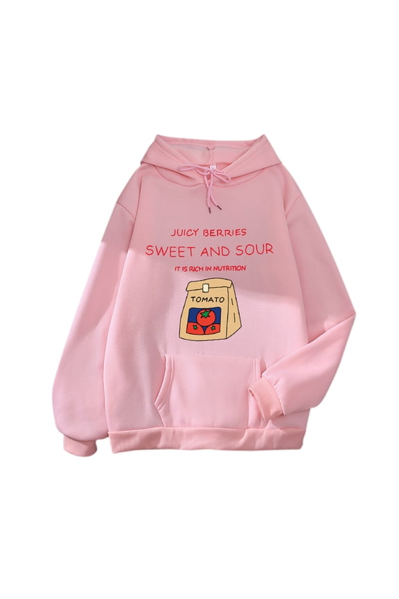 Womens Blouses Dressy Casual Fall Winter Loose Fit Hooded Long Sleeve Bubble Cuff Drop Shoulder with Pocket Graphic Leisure Cotton Sweatshirts Hoodies(Pink,M)