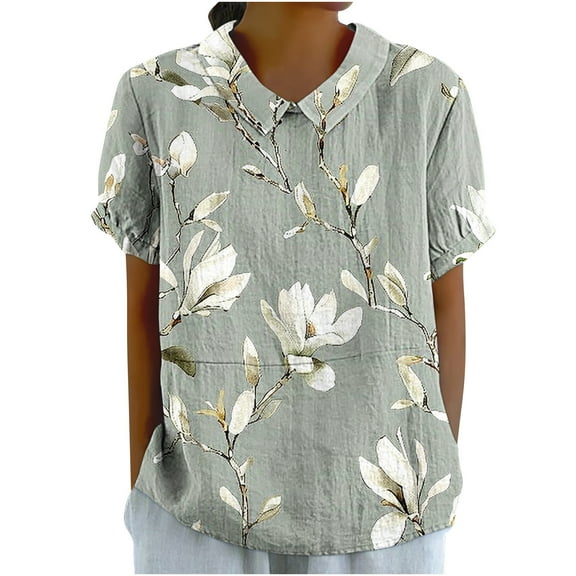 Womens Blouses Dressy Casual White Black Tees Slim Fit Casual Summer Tops for Women Over 50 Summer Button Boho Top