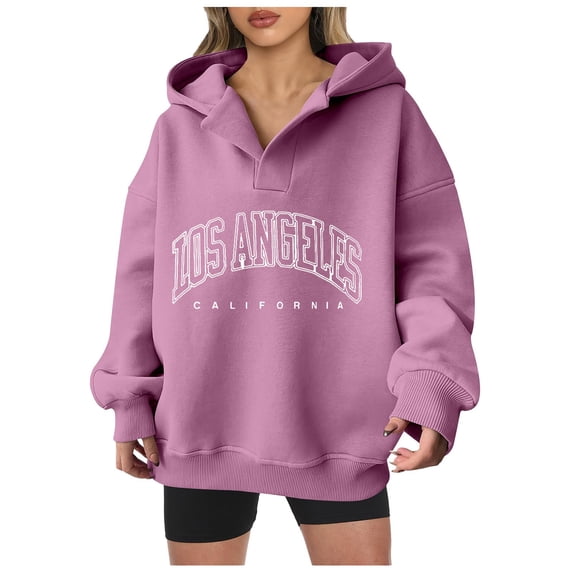 Womens Blouses Dressy Casual Winter Fall Oversized Hooded Long Sleeve Bell One Shoulder Hoody Graphic Leisure Cotton Hoodie Sweatshirt(Pink,XXL)