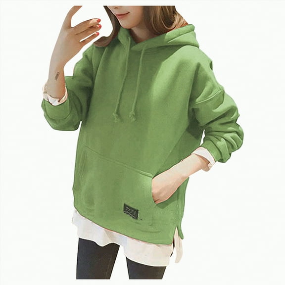 Womens Blouses Dressy Winter Fall Loose Fit Hooded Long Sleeve Bubble Off the Shoulder Hoody Solid Color Hoodie Sweatshirts Hoodies Women Warm Top Pocket Irregular Sweatshirt Loose Print Pullover