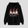 thumbnail image 1 of Womens Blouses Hooded Christmas Printed Long Sleeved Sweatshirt Black XXS,Tops for Women, 1 of 3