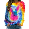thumbnail image 1 of Womens Blouses Long Sleeve Fashion Women Easter Printed Round Neck Long Sleeve T-Shirt Printing Sweatshirt Blouse Tops, 1 of 5