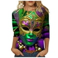 thumbnail image 1 of Womens Blouses Long Sleeve Women 3/4 Sleeves Casual Shirts Pullover Loose Tunic Tops Print Blouse, 1 of 5