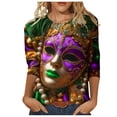 thumbnail image 1 of Womens Blouses Long Sleeve Women 3/4 Sleeves Casual Shirts Pullover Loose Tunic Tops Print Blouse, 1 of 5