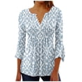 thumbnail image 1 of Womens Blouses Long Sleeve Women Fashion Printed Casual V-Neck Short Sleeve Loose T-Shirt Blouse Tops, 1 of 5