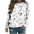 thumbnail image 1 of Womens Blouses Long Sleeve Clearance Women's Retro Fashion Printed Long Sleeved Round Neck Top, 1 of 5