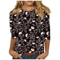 thumbnail image 1 of Womens Blouses Long Sleeve Shirt Women Casual Fashion Solid Color Button T-Shirt Long Sleeves One Shoulder Top Blouse Tops Black-7 XL, 1 of 5